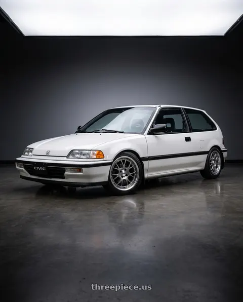 1990 Honda Civic with SSR Professor MS3R 4X100 16X7 39 SL Disk Titan Silver wheels