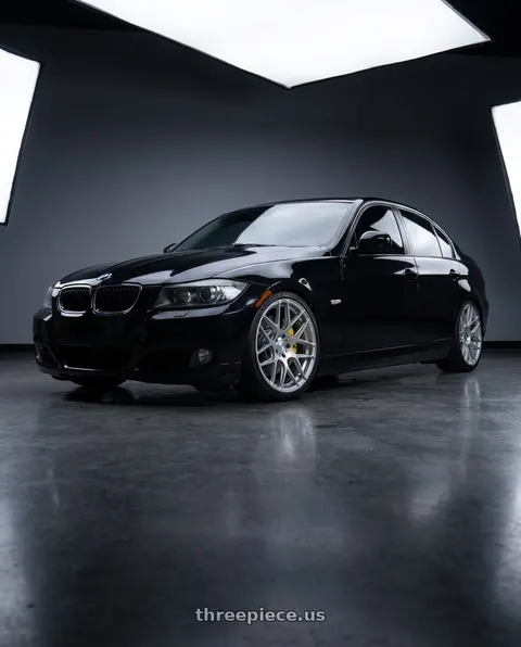 2011 BMW 335d with MRR FS1 5x120 19x9.5  +35 Liquid Silver wheels