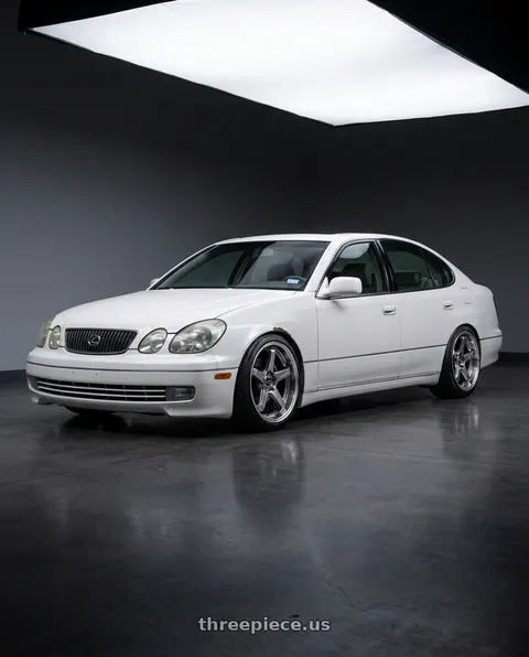 2002 Lexus GS300 with F1R FC5 5x114 18x8.5 +38 Hyper Black/Polish Lip wheels