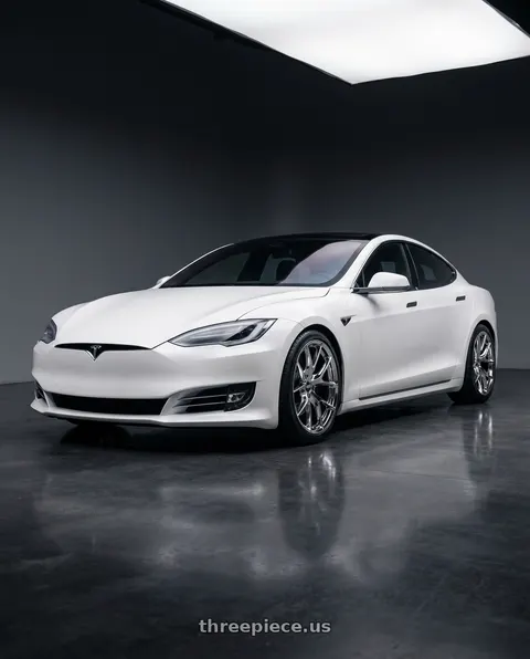 2018 Tesla Model S with ESR Wheels RF2 5x120 19x9.5 +35 Chrome wheels