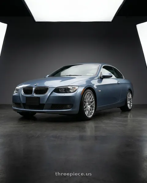 2009 BMW 335i with Rotiform 1PC R110 BLQ 5X120 19X8.5 +35 GLOSS SILVER MACHINED wheels