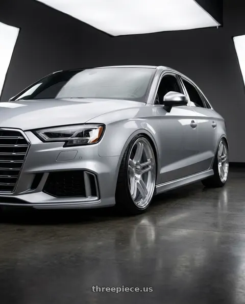 2016 Audi S3 with Rotiform RPS 5x112 19x10.5 +35 Matte Silver W/ Diamond Cut Li wheels