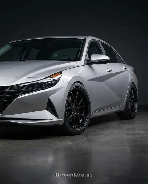 2021 Hyundai Elantra Limited with Rotiform 207 5x114.3 19x8.5 +35 MATTE BLACK wheels