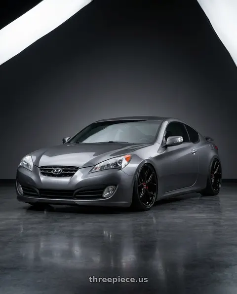 2014 Hyundai Genesis Coupe with Vossen HF-5 19x9.5 / 5x114.3 / ET40 / Deep Face / 73.1 - Gloss Black Wheel - HF5-9N63 wheels