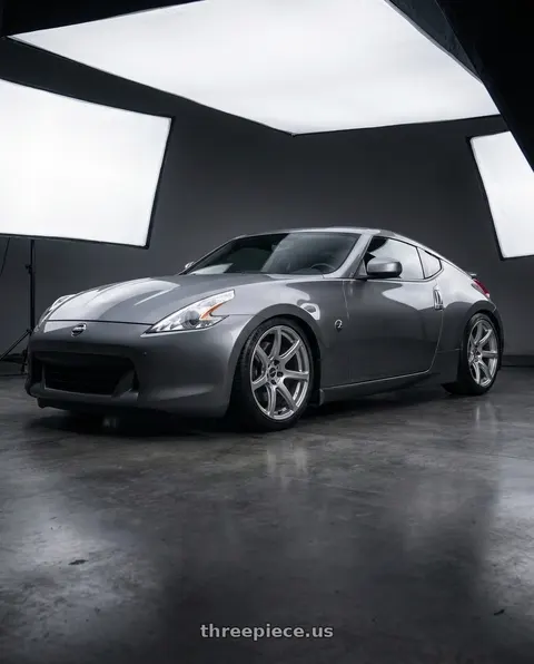 2009 Nissan 370Z with Work Emotion T7r 5x114.3 18x10.5 +32 Gt Silver wheels