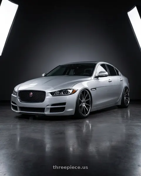 2017 Jaguar XE with Rohana RFC10 5x112 20x9+35 Machine Black/Chrome Lip wheels