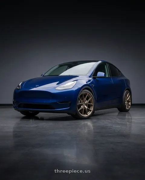 2023 Tesla Model Y with ESR Wheels FORGETECH SERIES RF2 5x100 18x9.5 +35 Matte Bronze wheels