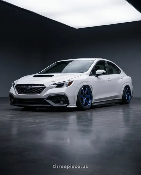 2025 Subaru WRX with Volk Racing TE37SL 5x114.3 19x10.5 +12 MAG BLUE wheels