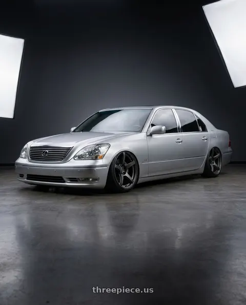 2004 Lexus LS430 with Work Emotion T5r 5x114.3 19x9.5 +35 Matte Graphite wheels