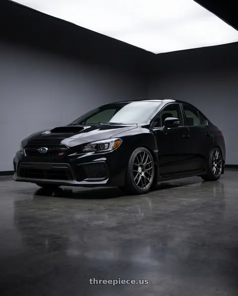 2018 Subaru WRX STI with Work Emotion m8r 5x114.3 19x9.5 +38 Glim Black wheels