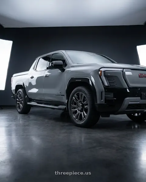 2024 GMC Sierra EV Denali Edition 1 with Performance Replicas PR207 8X165.1 20X8.5 +15 BLACK CHROME wheels