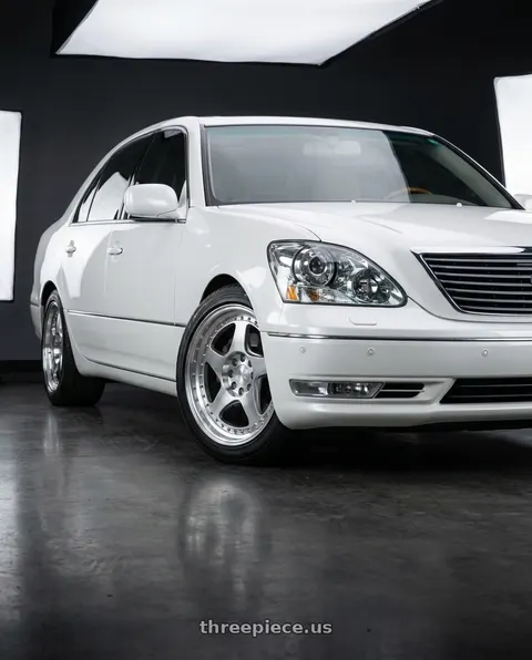 2004 Lexus LS430 with Aodhan AH01 5x114.3 18x9.5+30 Silver w/Machined Face wheels
