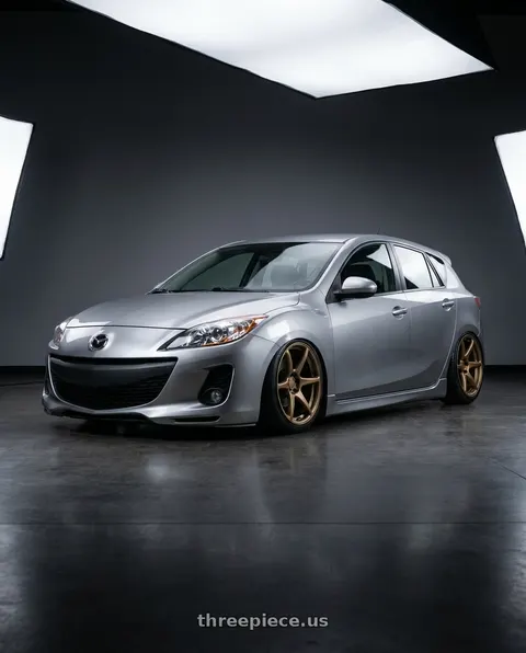 2013 Mazda 3 with Kansei K11B Tandem 5X112 19x10.5 22 Bronze wheels