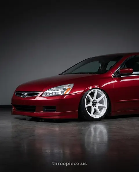 2006 Honda Accord with Motegi MR154 BATTLE 5X114.3 18X8 +43 WHITE wheels