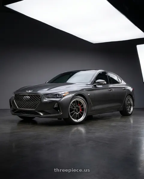 2019 Genesis G70 with Konig 47MC Hypergram 5x114.3 17x8 +35 Metallic Carbon Machined Lip wheels