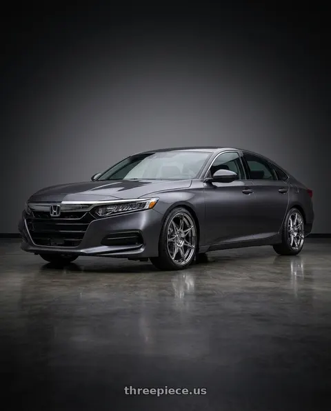 2019 Honda Accord LX with Stage Wheels Foushee 5x114.3 18x8.5 +35 Chrome wheels