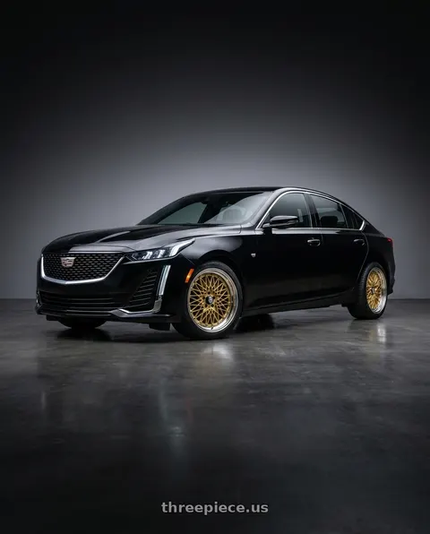 2023 Cadillac CT5 Premium Luxury with SSR Formula MESH 5x120 19X8.5+30 NR Disk Fm Gold wheels