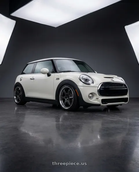 2017 Mini Cooper with Advan Racing R6 5x112 18x8.0 +42 MACHINING & HYPER PLATINUM BLACK wheels