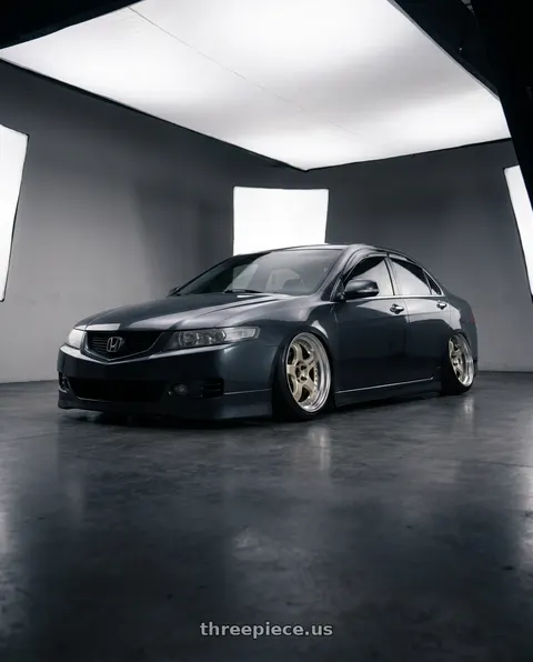 2008 Acura TSX with Work Meister S1 3P 5x114.3 18x9.5+24 R Disk Bright Buff Finish wheels