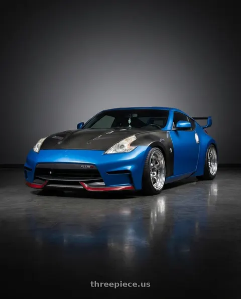 2009 Nissan 370Z with Work Meister S1 3P 5x114.3 19x9.5+12 R Disk Bright Buff Finish wheels