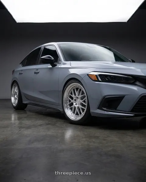 2026 Honda Civic Sport with Aodhan AH02 5x114.3 18x8.5+35 Silver w/ Machined Lip wheels