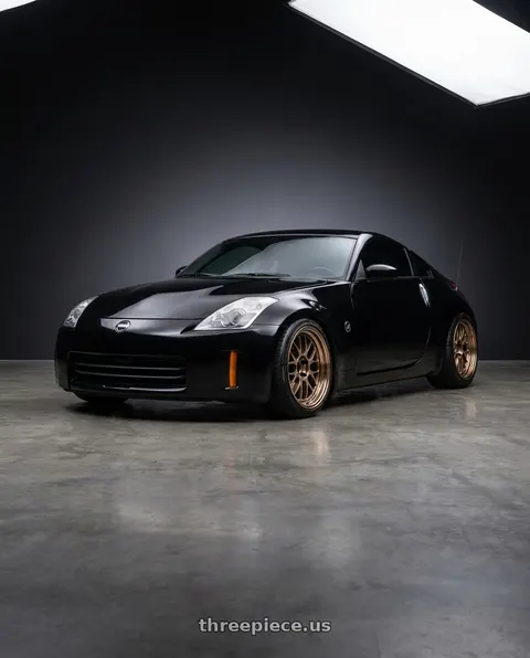 2006 Nissan 350Z with Volk Racing 21A SPEC-SR 5x114.3 18x9.5+20 Shining Bronze Metal / FDMC wheels