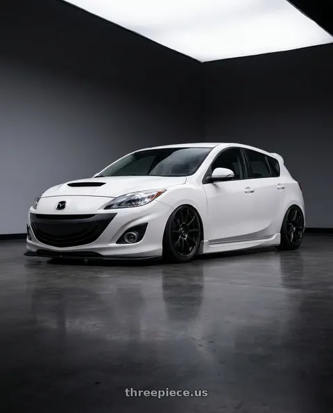2012 Mazda 3 Mazdaspeed with Ssr Gtv02 5x114.3 18x8.5+40  FLAT BLACK wheels