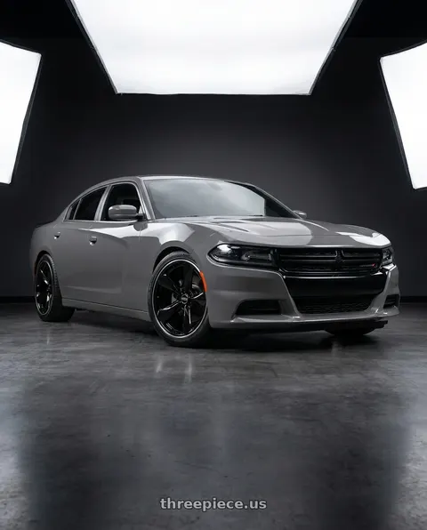 2021 Dodge Charger SXT with American Racing TTF 5X115 20X9.5 +15 GLOSS BLACK W/ DDT LIP wheels