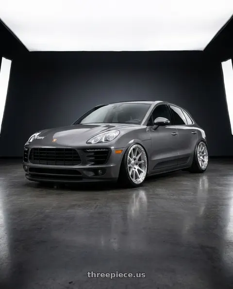 2017 Porsche Macan with TIS 563BS 8x165.1 20x10 +0 BRUSHED FACE WITH SILVER wheels