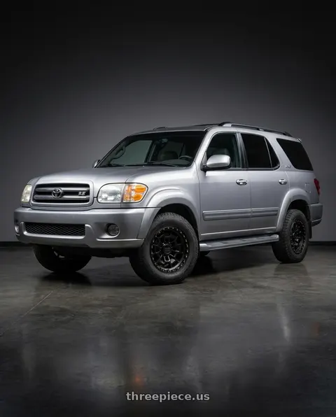 2002 Toyota Sequoia with KMC KM718 SUMMIT 6X139.7 17X8.5 +0 SATIN BLACK wheels