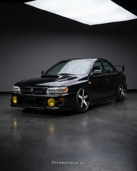 1998 Subaru Impreza with Spec-1 SPT-31 5x100/5x114.3 17x7.5 +42 Gloss Black & Machined wheels