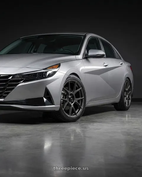 2021 Hyundai Elantra Limited with Konig Ampliform 5x114.3 18x8.5+45 Dark Metallic Graphite wheels