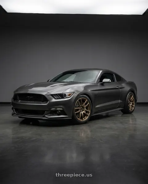 2017 Ford Mustang GT Premium with Work Emotion T7r 5x120 18x8.5 +38 Matte Bronze wheels