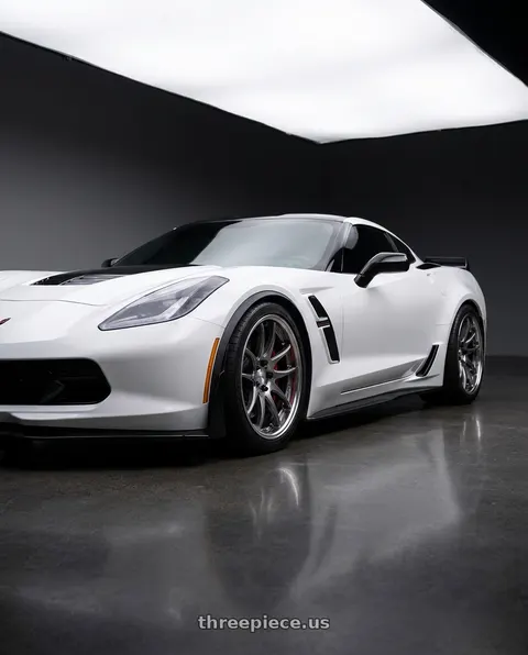 2019 Chevrolet Corvette Grand Sport with Work Cr 2P 5x120 19x10.0 +22 GT Silver wheels