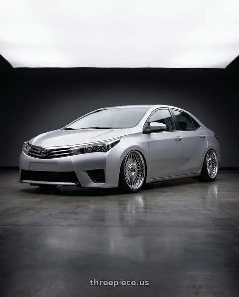 2014 Toyota Corolla with Work Emitz Black Polish 5x100 19x8.0 +0 wheels