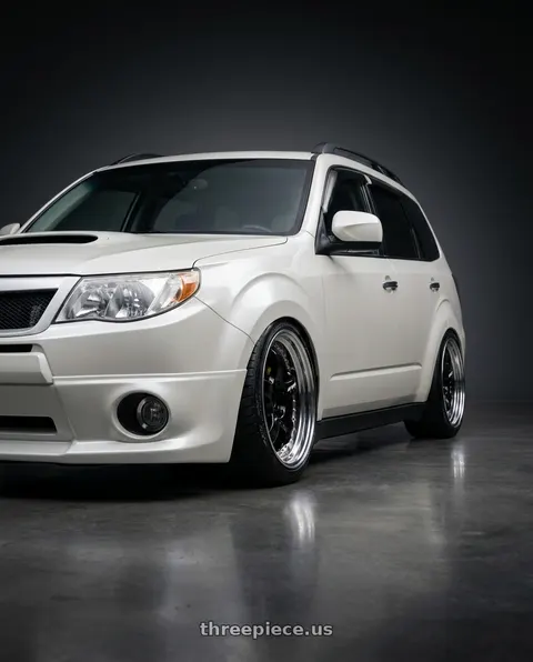 2010 Subaru Forester with Work Meister S1 3P 5x100 18x7.5+37 R Disk Black wheels