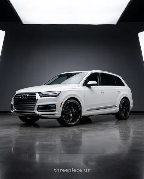 2019 Audi Q7 with Work Gnosis Cvx 5x114.3 22x10.5+45 H Disk Matte Black wheels