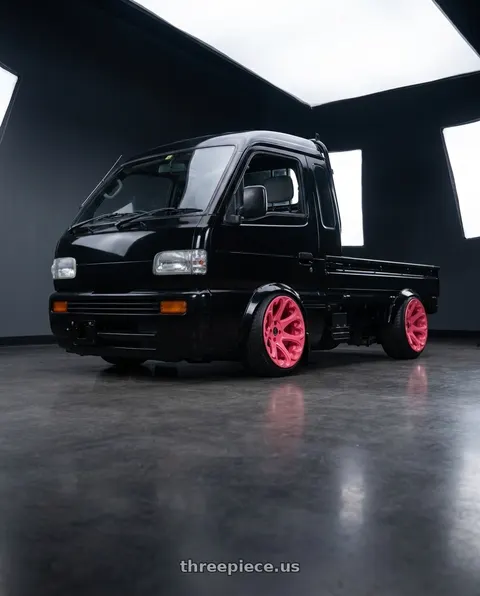 1995 Suzuki carry with Heritage Wheel Kokoro MonoC 4X100 15x8+0 Pink wheels