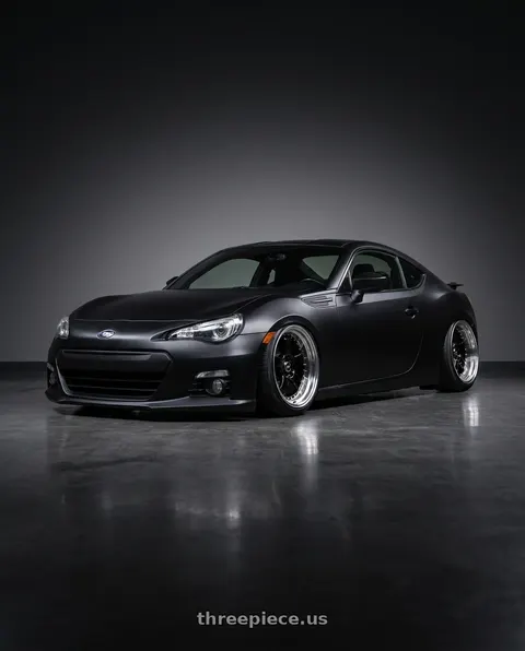 2013 Subaru BRZ with MST Wheels MT07 5x114.3 18x9.5 +20 Black W/machined Lip Gold Rivets wheels