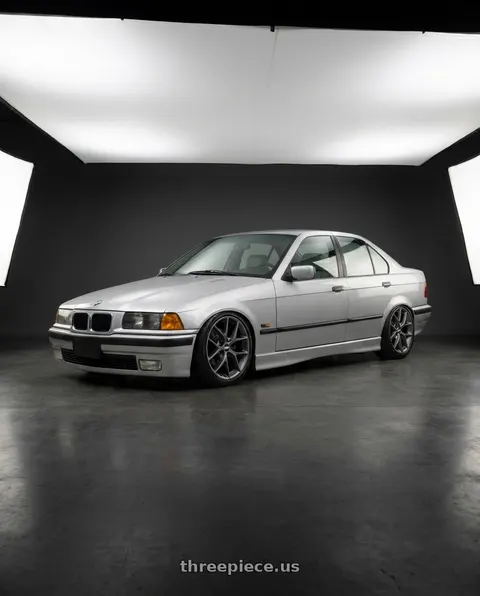 1996 BMW 328i with BBS SR 5x120 18x8.0+32 Satin Himalaya Grey wheels