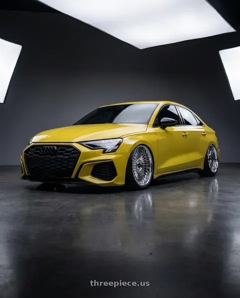 2023 Audi S3 with Work Emitz Chrome 5x112 19x8.5 +38 wheels