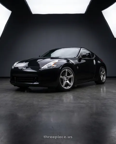 2009 Nissan 370Z with Work Emotion T5r 5x114.3 19x9.5 +35 Glow Silver wheels