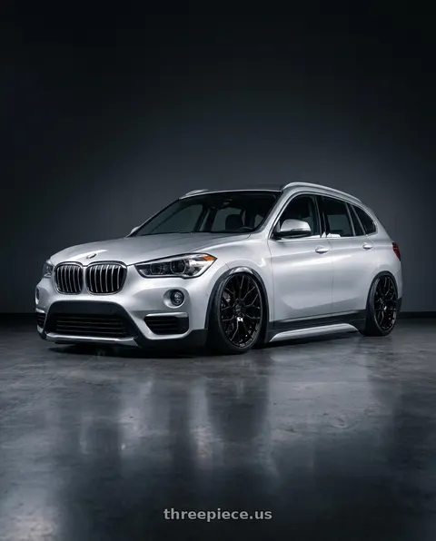 2017 BMW X1 with Petrol P2B 4X114.3 15X7 +40 GLOSS BLACK wheels