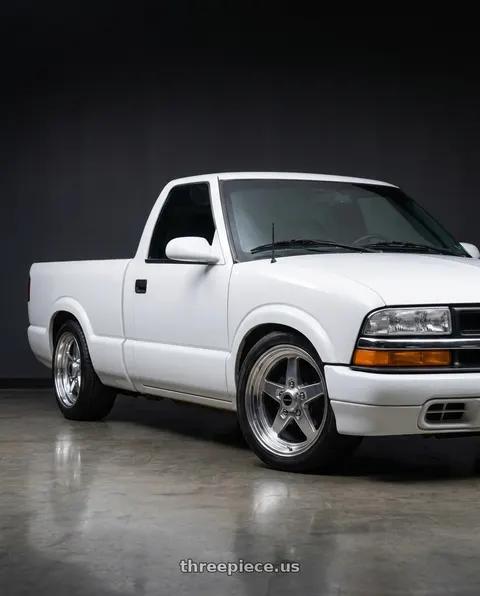 1997 Chevrolet S10 with Vision American-Muscle 571 Sport Star II 5x120.65 15x7+0 Polished wheels