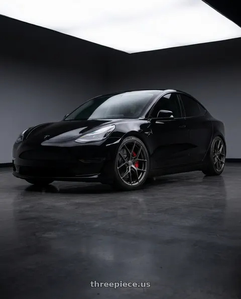 2019 Tesla Model 3 Performance with Avant Garde Wheels M580R BLANK 19x8.5 +BLANK Dark Graphite Metallic wheels