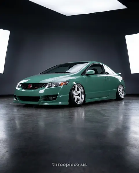 2009 Honda Civic with Work T5R 2P 5x114.3 18x9.5 +0 WHITE wheels