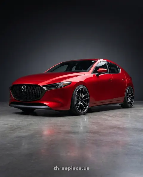 2024 Mazda 3 with Advan Racing MODEL F50 5x114.3 19x8.5 +43 GLOSS BLACK COMBI wheels