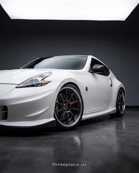 2017 Nissan 370Z with Work Zr10 2P 5x120 18x11.0 +0 Glim Black wheels