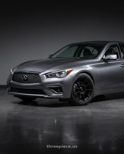 2019 INFINITI Q50 with Konig Dekagram 5x114.3 19x9.5+35 Semi-Matte Black wheels