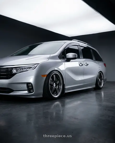 2024 Honda Odyssey with Work Equip E05 5x120 20x8.5+40 a disk Black Anodized wheels